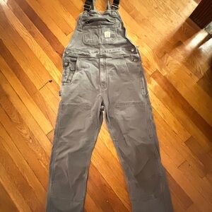 Mans carhartt overall color gray size 34x32